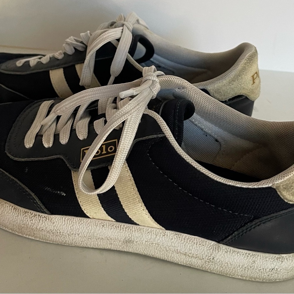 Polo Ralph Lauren Men’s Court VLC Suede Combo Sneaker Shoes Navy Blue Size 9 - Picture 7 of 9